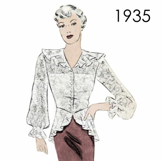 1935 Lace Blouse 102 cm (40") bust.